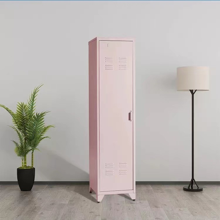 Il verticale d'acciaio dei piedi di appoggio dell'armadio di stoccaggio della camera da letto di rosa copre l'armadio di stoccaggio